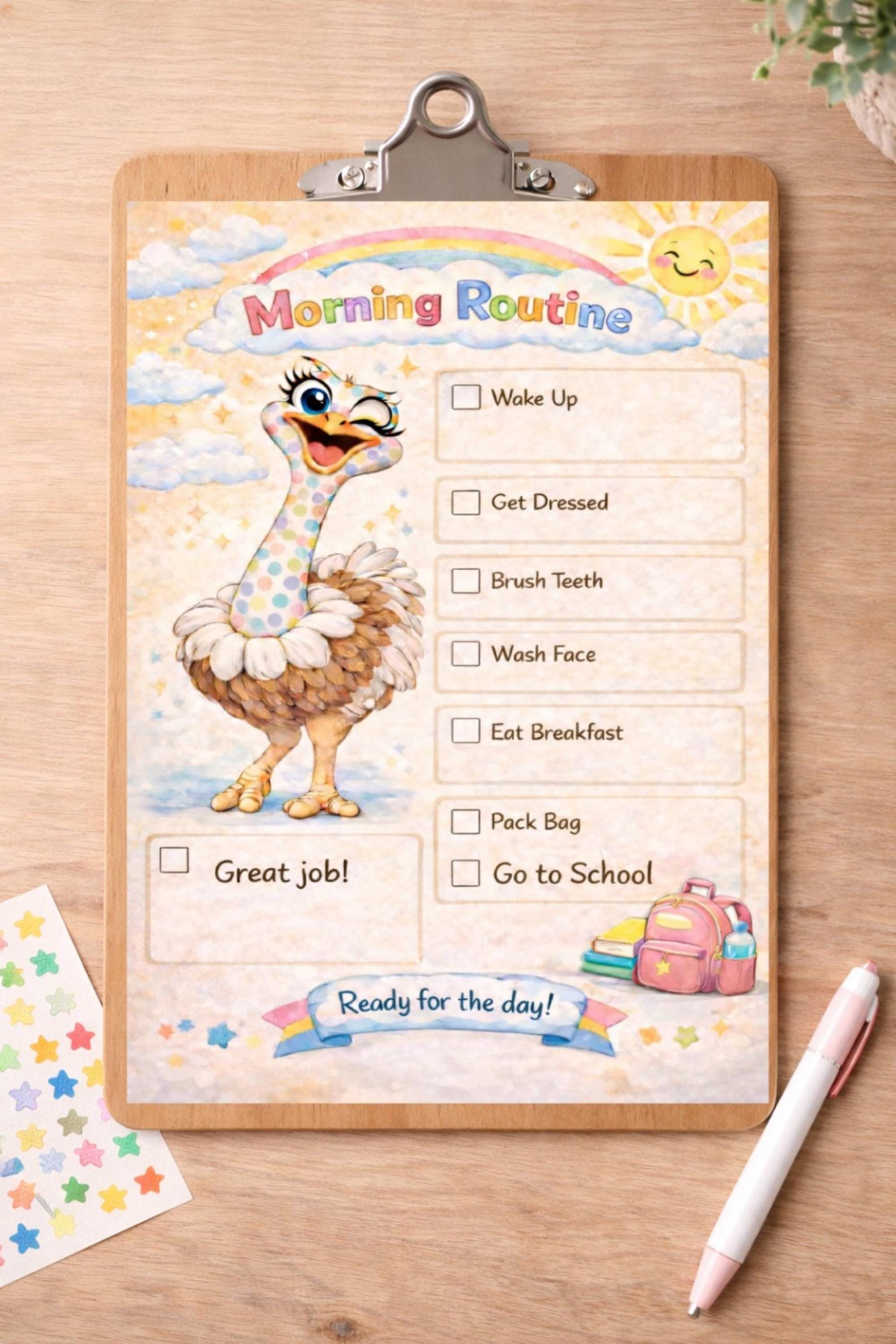 Visual Morning Checklist.pdf Morning Routine Chart Kids Printable, Visual Schedule for Children ...