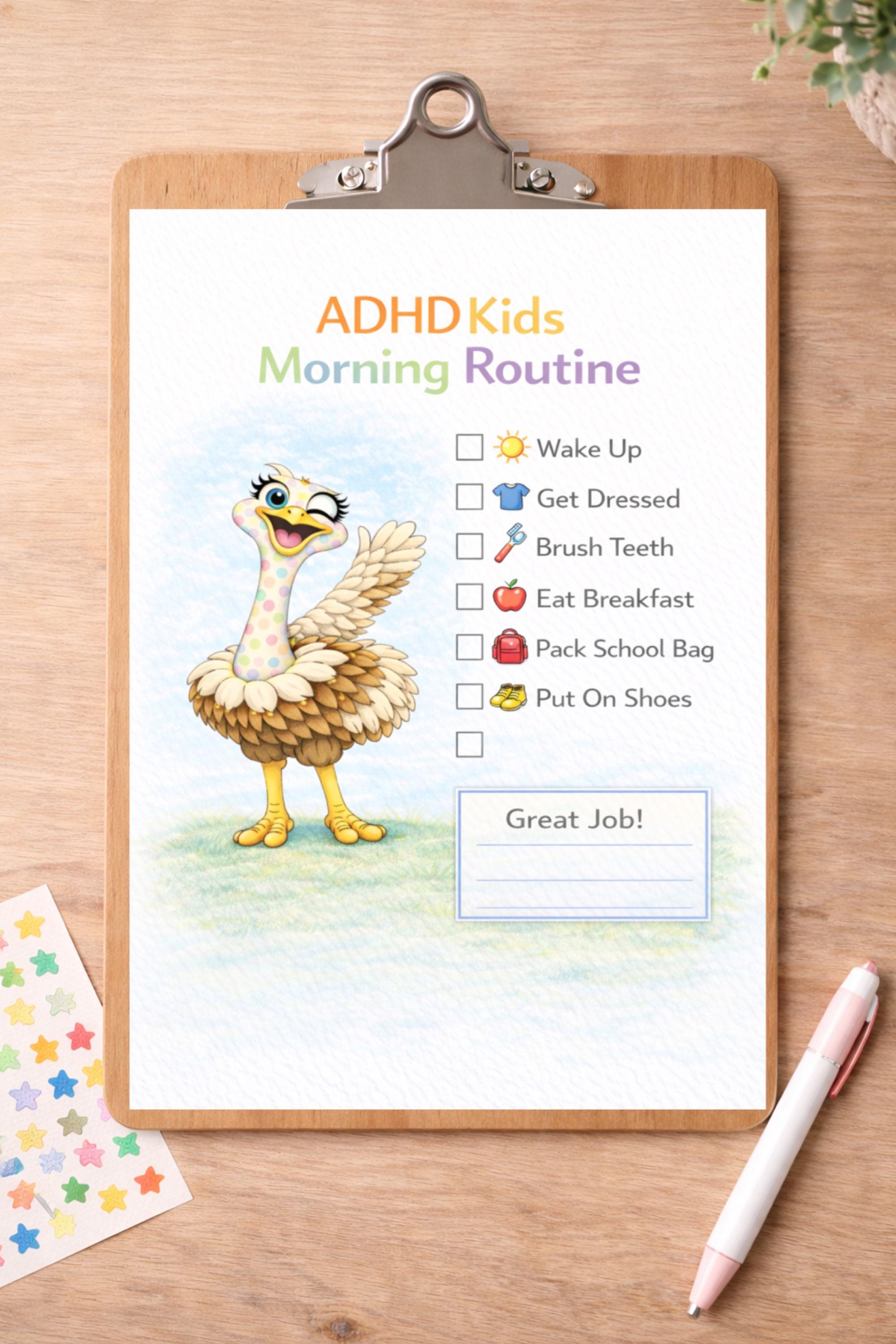 ADHD Morning Routine Chart for Kids – Visual Schedule That Makes ...