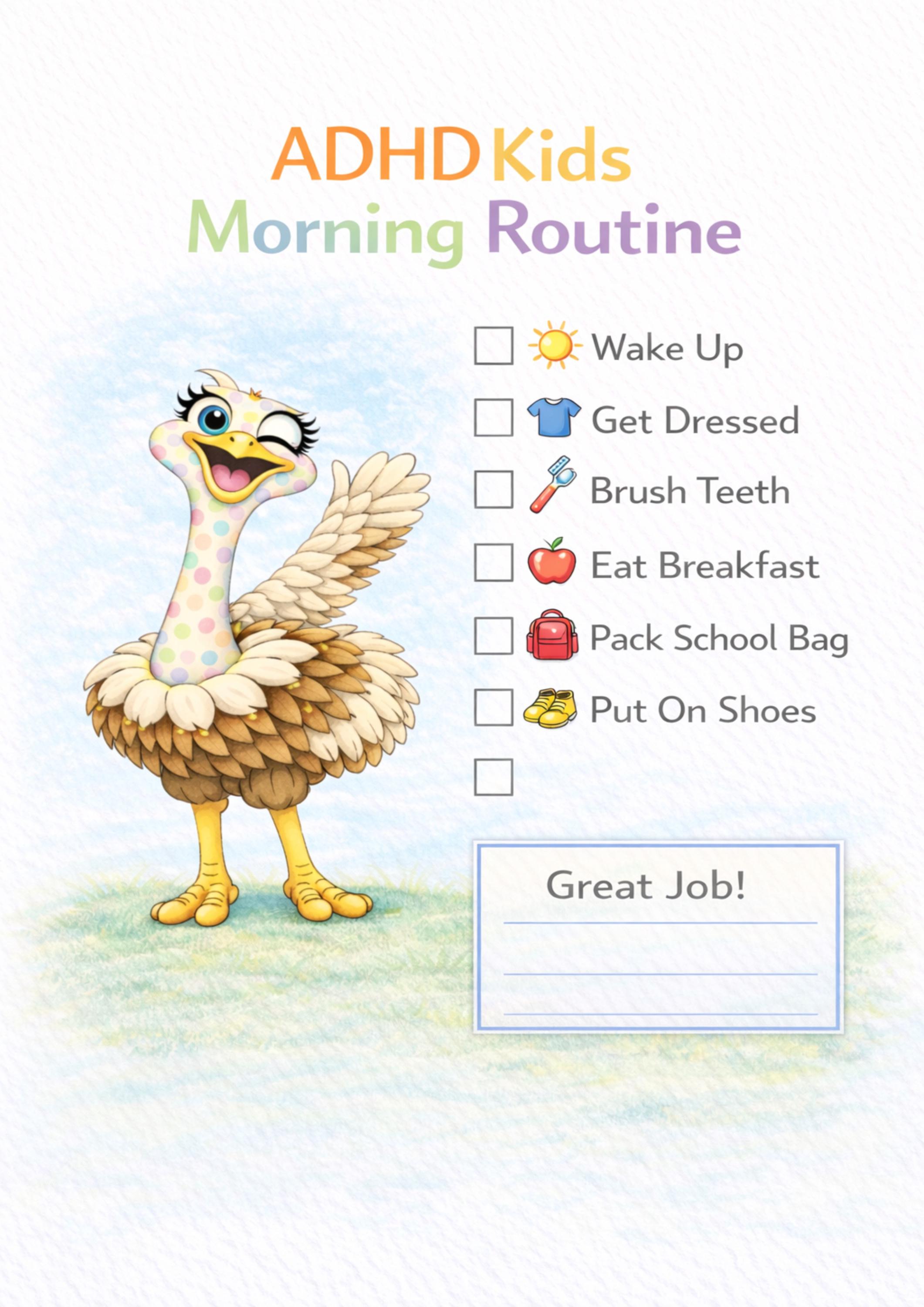 ADHD Morning Routine Chart for Kids – Visual Schedule That Makes ...