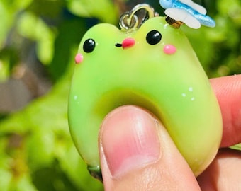 Jelly Frog Worry Stone with DragonFly Spinner, Calming fidget toy for anxiety relief