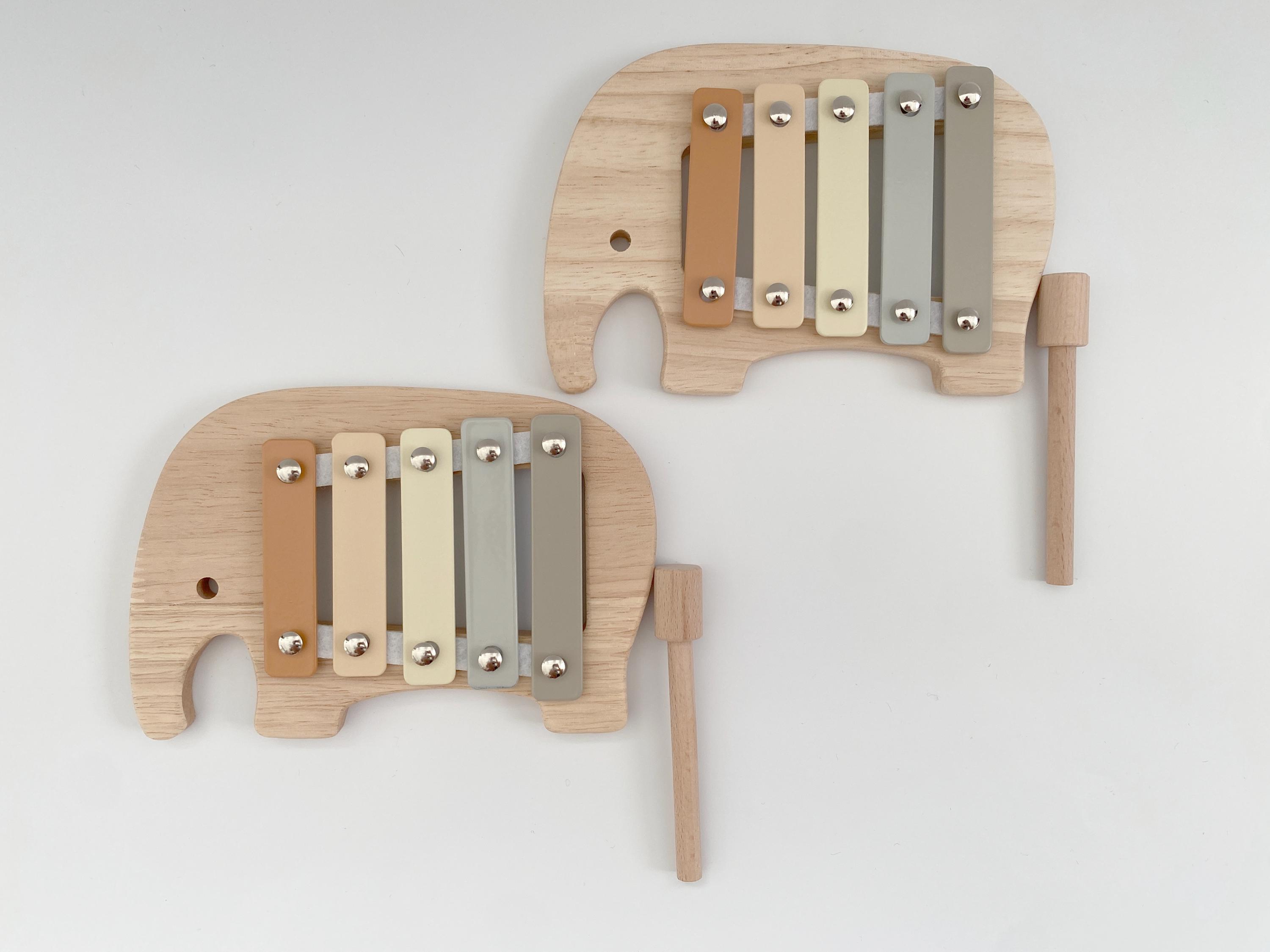 Wooden Elephant Xylophone – Montessori Musical Toy – Kids Percussion ...