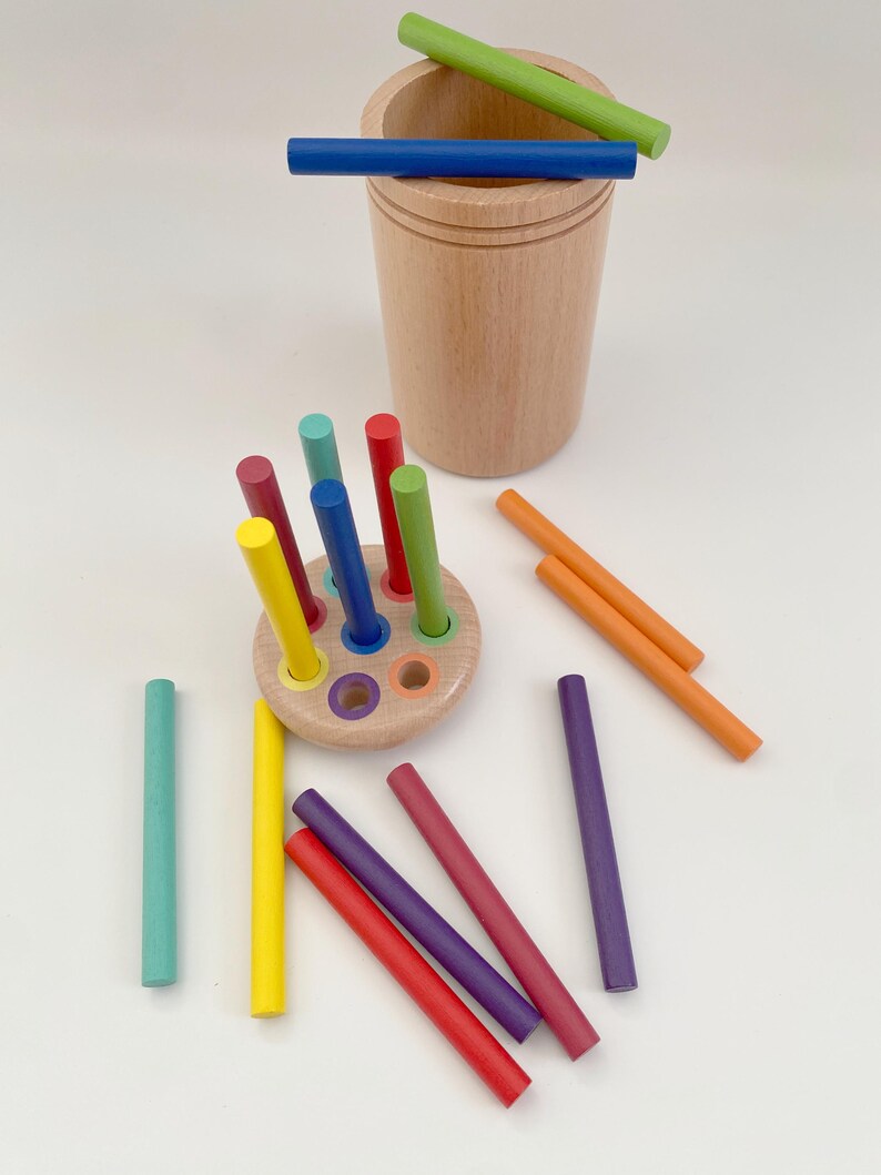 Montessori Color Matching Game – Wooden Color Sorting Toy – Educational ...