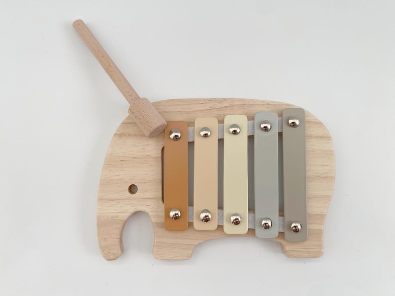 Wooden Elephant Xylophone – Montessori Musical Toy – Kids Percussion ...