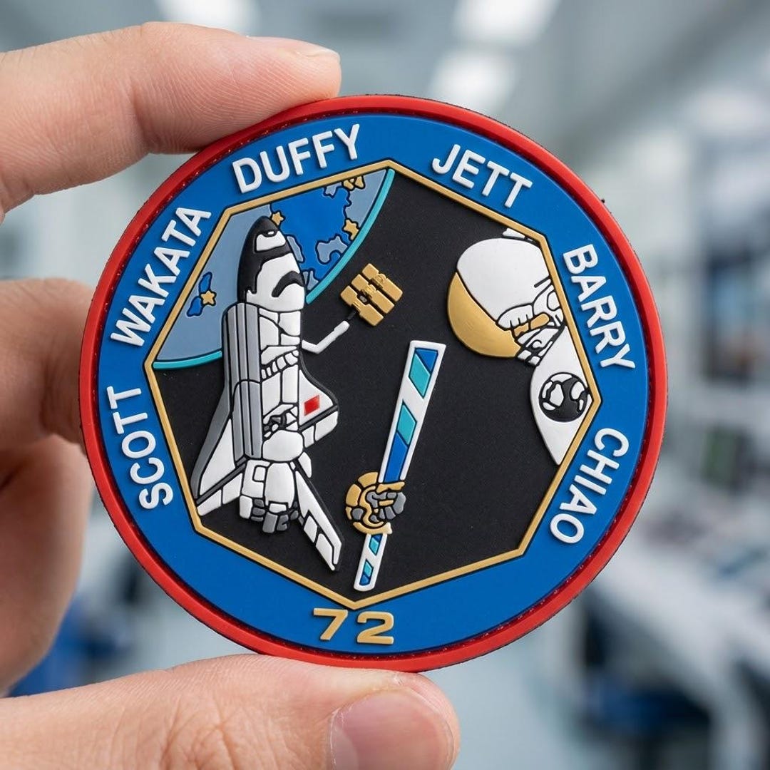 Space Pvc STS 72 Space PVC Patch, Shuttle Mission Hook and Loop Badge for ...