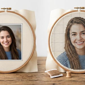 Schema punto croce personalizzato in PDF da foto, disegno punto croce personalizzato, download schema ricamo fai da te, schema regalo personalizzato