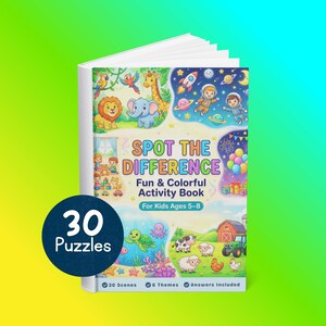 Spot the Difference Activity Book for Kids 5–8 with Answers