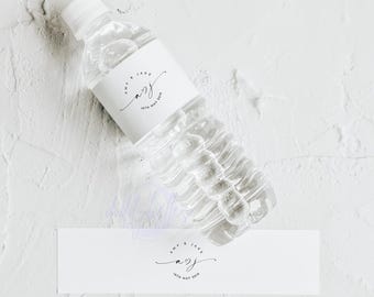 Personalised Wedding Water Bottle Labels | Custom Minimalist Stickers for Welcome Bags, Bridal Showers