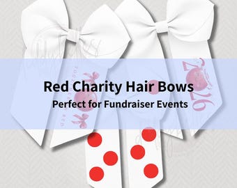 Red Nose Charity Hair Bows | Red Dots, 2026 Banner Designs | Fundraiser Accessory