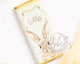 Personalized Easter Bunny Chocolate Wrapper, Galaxy Bar Cover