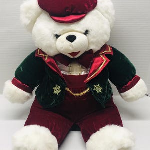 Vintage 1998 Snowflake Teddy Bear TB Trading Plush 24&quot; Christmas Stuffed Animal