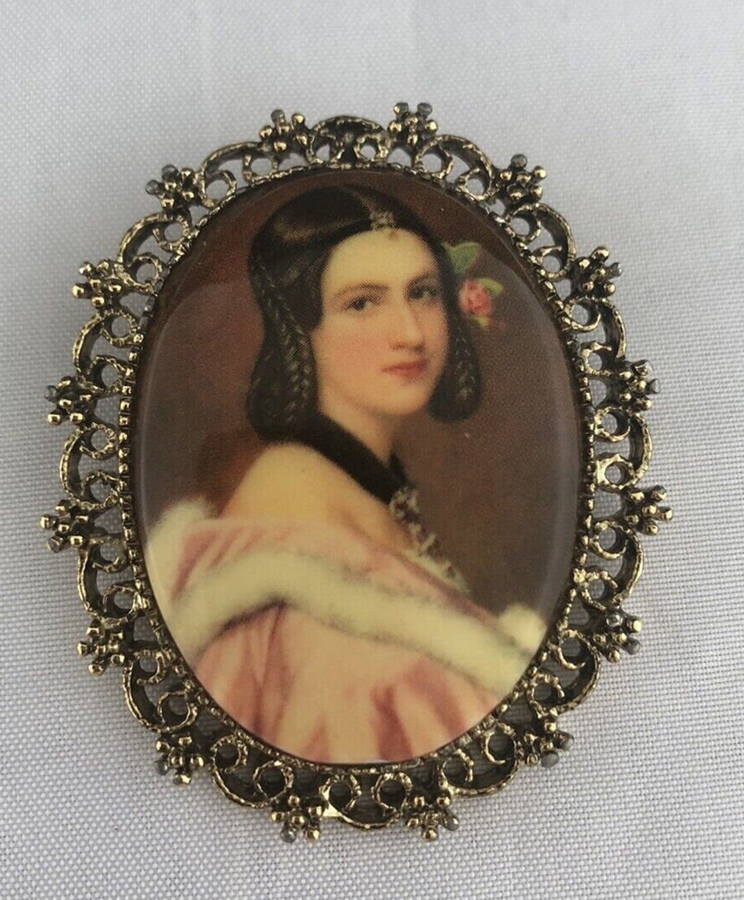 Vintage Victorian Lady Brooch Gerry's Jewelry/pin Pendant Etsy