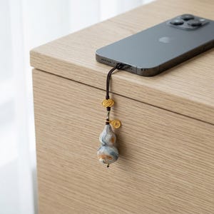 Handmade Lacquer Gourd Pendant | Five Elements Feng Shui Talisman (Phone, Bag Decor)