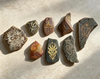 custom keepsake graduation wedding gift,Engraved Stone Pendant, Natural Desert Stone Necklace,