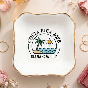 Plato para anillos personalizado para parejas, joyero a medida, regalo de boda, regalo de compromiso, recuerdo de aniversario, regalo para despedida de soltera.