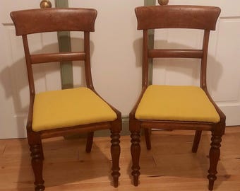 Pair of Victorian mahogany dining chairs