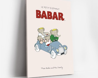 Babar elefanttryck: Väggkonst för barnrum, babyshowerpresent, väggkonst med citat