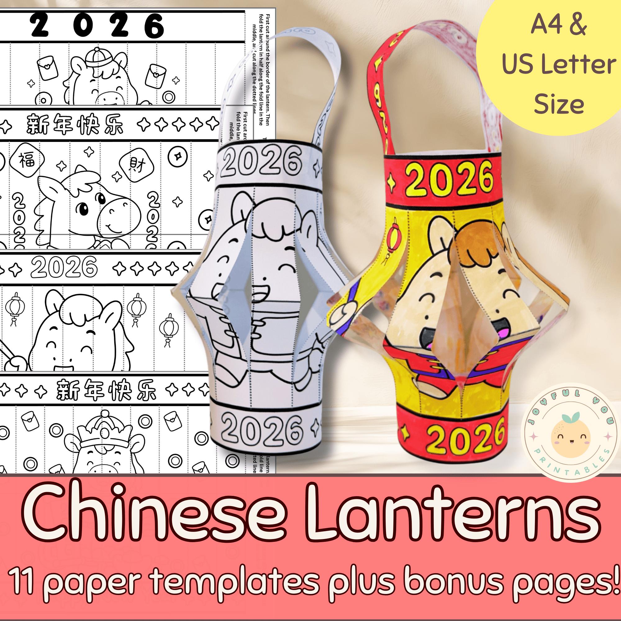 40 Fun Horse Crafts For Kids That Are Easy to Make 7 Year of the Horse Lantern Craft Lunar New Year Activity (Printable PDF)