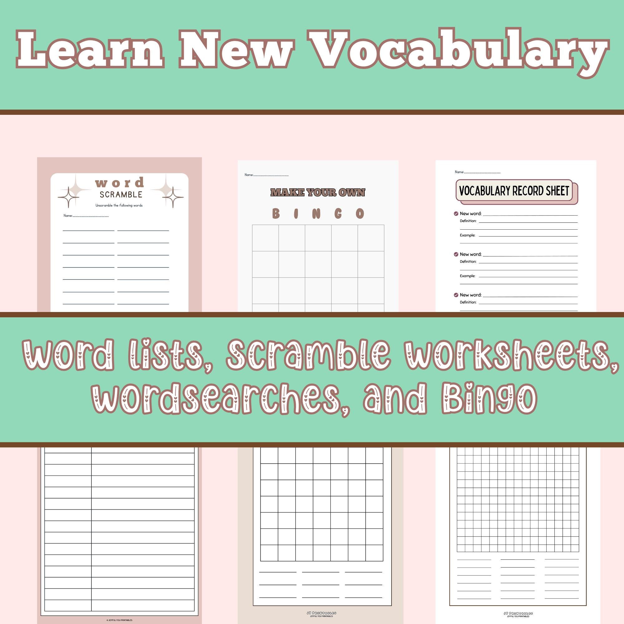 Make Your Own Worksheet Bundle | Blank Wordsearch , Bingo , Bookmarks ...