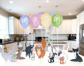 Cat Party / Kitty Party / Kitten Party / Meow Party / Party Backdrop / Printable / Digital