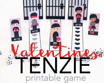 Juego de San Valentín / 8."'x11" / Juego de fiesta/ Juego de aula / Juego de fiesta de San Valentín / Juego de bandidos de amor / San Valentín / Fiesta de amor / Tenzie / Amor