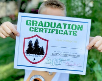 Bigfoot Graduation Certificate