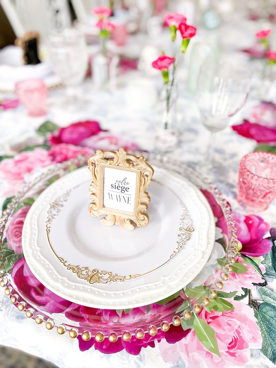 Printable Placemat / 12x18 / Floral / Pink Flowers / Digital Download / Flower Placemat / Romantic