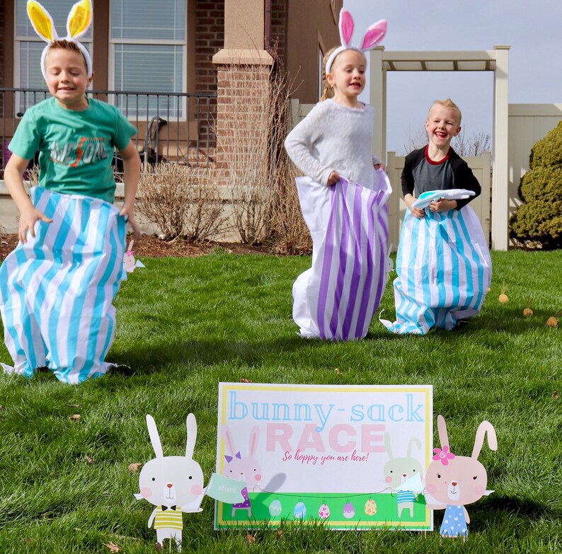 Easter Yard Game Gunny Sack Race Potato Sack Race Yard Etsy