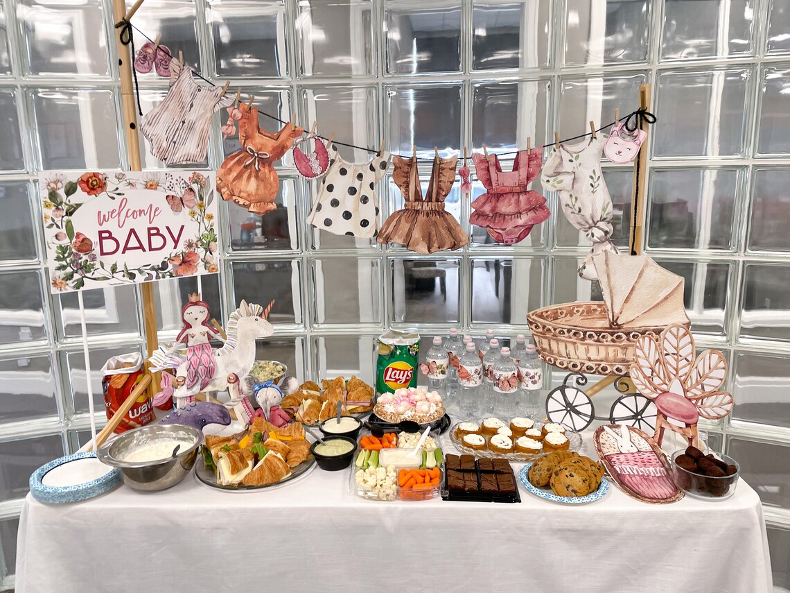 Vintage Clothesline Baby Shower / Printable Baby Shower / Etsy