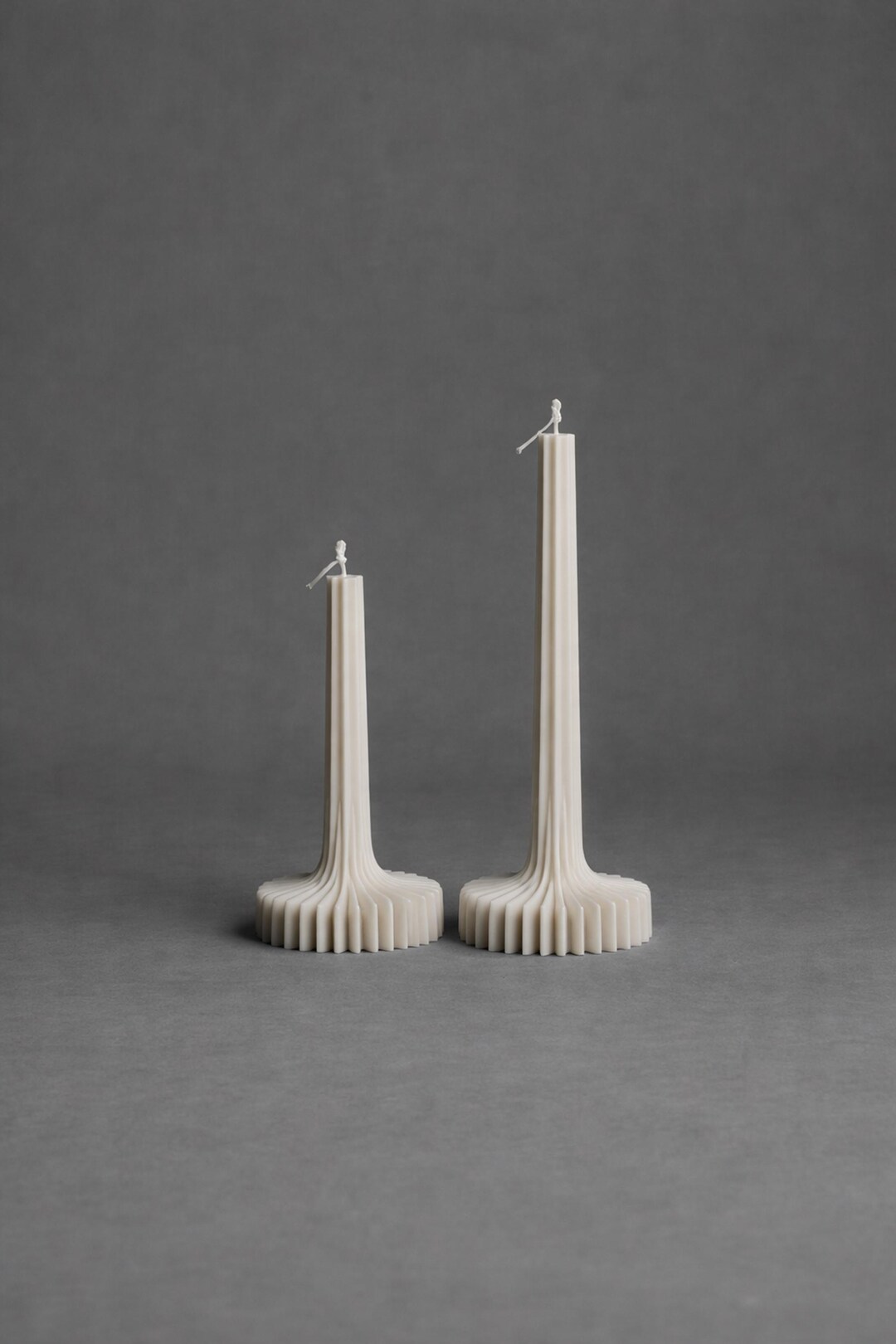 Sculptural Taper Candle Set – Handmade Unscented Soy Wax Candles With ...