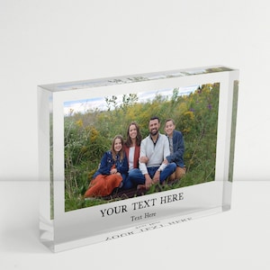 Custom Acrylic Glass Photo Block, Personalized Picture Frame, Family Photo Gift, Personalized Photo Present, Picture Gifts, Anniversary Gift