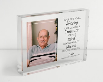 In Loving Memory Custom Acrylic Photo Block, Personalized Sympathy Gifts, Bereavement Gift, Remembrance Photo Gift, Memory Frame