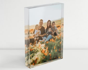 Custom Acrylic Clear Photo Block, Personalized Picture Frame, Family Photo Gift, Personalized Photo Present, Picture Gifts, Anniversary Gift