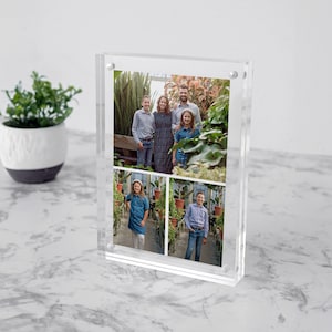 Personalized Photo Gift, Custom Photo Block, Photo Stand, Photo Frame, Magnetic Photo Block, Photo Decoration, Gifts for Her, Triple Collage
