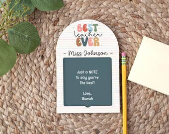 Personalized Sticky Note Holder Teacher, Desk Organizer,  Holder, End of Year Teacher Gift, Teacher Appreciation, Best Teacher Ever