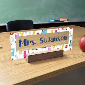 Teacher Name Plate, Acrylic Name Plate, Personalized Teacher Sign, Desk Name Plate, Custom Name Plate, Office Sign, School Supplies