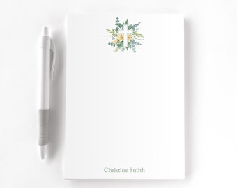 Cross Notepad, Personalized Notepad, Custom Notepad, Personalized Stationery, Writing Pad, Gift for Her, Religious, Faith, God, Greenery