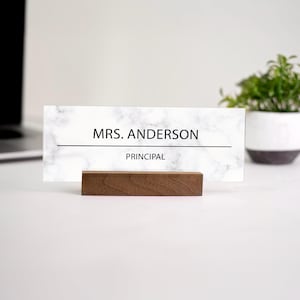 Personalized Gift, New Job Gift, Office Sign, Office Name Plate, Desk Name Plate, Custom Name Plate, Job Title, Marble