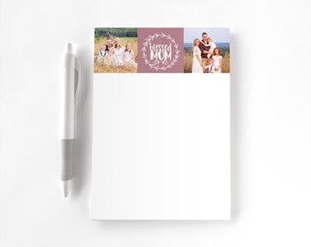 Personalized Notepad, Custom Notepad, Personalized Stationery, Writing Pad, Gift for Mom, Photo Notepad, Blessed Mom Notepad