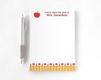 Teacher Personalized Notepad, Custom Teacher Notepad, Teacher Appreciation, Writing Pad, Gift for Teacher, Teacher Gift, Apple Pencil