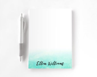 Personalized Notepad, Custom Notepad, Personalized Stationery, Writing Pad, Gift for Her, Watercolor Notepad, Ombre Watercolor Splash