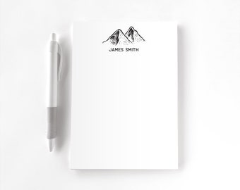 Personalized Notepad, Custom Notepad, Personalized Stationery, Writing Pad, Gift for Him, Mountain Stationery, Rustic Mountain
