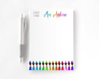Art Teacher Personalized Notepad, Custom Teacher Pad, Teacher Appreciation, Writing Pad, Gift for Teacher, Teacher Gift, Paint Brush Notepad