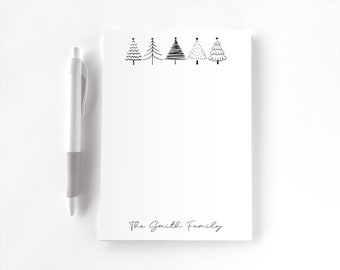 Personalized Notepad, Custom Notepad, Personalized Stationery, Writing Pad, Christmas Stationery, Simple Christmas Trees