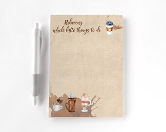 Personalized Notepad, Custom Notepad, Personalized Stationery, Writing Pad, Coffee Lover, Coffee Stationery, Coffee Latte Notepad