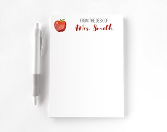 Teacher Personalized Notepad, Custom Teacher Notepad, Teacher Appreciation, Writing Pad, Gift for Teacher, Teacher Gift, Teacher Apple
