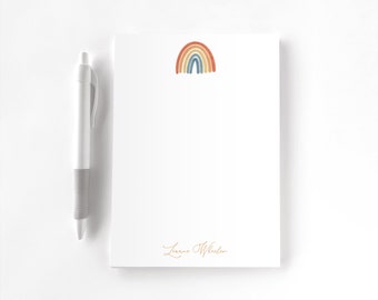 Personalized Notepad, Custom Notepad, Personalized Stationery, Writing Pad, Gift for Her, Women's Stationery, Primary Rainbow