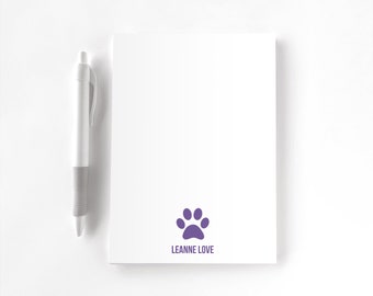 Personalized Notepad, Custom Notepad, Personalized Stationery, Writing Pad, Gift for Her, Dog Mom, Cat Mom, Pet Notepad, Paw Print Notepad