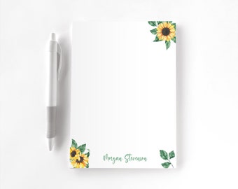Personalized Notepad, Custom Notepad, Personalized Stationery, Writing Pad, Gift for Her, Sunflower Notepad, Garden of Sunflowers