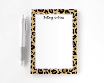 Bloc de notas personalizado, papelería personalizada, bloc de notas, regalo para ella, bloc de notas con estampado animal, estampado de leopardo