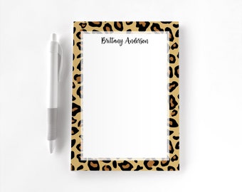 Personalized Notepad, Custom Notepad, Personalized Stationery, Writing Pad, Gift for Her, Animal Print Notepad, Leopard Print